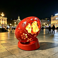 Lanterne décorative en forme d'œuf de Pâques pour extérieur, étanche IP65, en acier inoxydable, pour la décoration de paysages, de mariages, de parcs, de pelouses et de places
