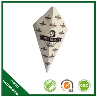 Bon marché Personnalisé Triangle Papier Crème Glacée Crêpes Frites Chips Oeuf À Bulles Gaufre Cône Titulaire Crêpe Titulaire