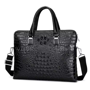 Sac à main en cuir PU crocodile de designer OEM, mallette de bureau professionnelle, sac pour ordinateur portable pour hommes - Product Image 6