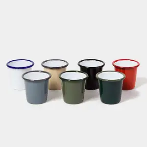 Venta al por mayor a granel mini Logotipo de color personalizado de impresión de acero inoxidable al aire libre esmalte café té vaso de vidrio