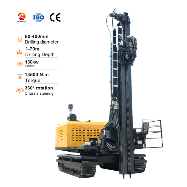 Multi Functional Solar Pile Hole Drilling Rig Crawler Mounted Drilling Machine for Photovoltaic Solar Farm Construction