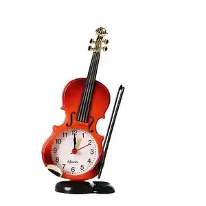 Violino creativo Orologi Da Tavolo Retrò Classico Violino Sveglia Casa Soggiorno Cabinet Finestra Desktop Decorazione Figurine Mestiere