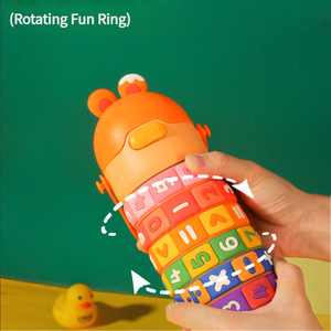Botella de Agua Térmica de Plástico y Acero Inoxidable Ecológica para Niños de 430 ml, Divertidos Números Giratorios, Portátil para Niños, Taza de Dibujos Animados - Product Image 5
