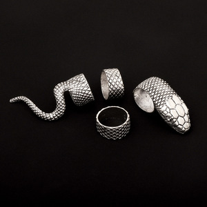 Punk Snake Jewelry <b>Set</b> Alloy Antique Silver Plated Women's Party <b>Bracelet</b> Ring <b>Set</b> - Product Image 2