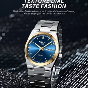 Reloj de Pulsera de Cuarzo de Lujo NIBOSI para Hombre, Relojes Deportivos para Hombre, Resistentes al Agua, Luminosos, con Fecha, Semana, Reloj de Acero Inoxidable para Hombre, Relogio Masculino - Product Image 2