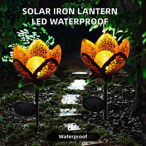 <b>Solar</b> <b>Powered</b> Outdoor Iron Hanging Lantern Waterproof LED Decorative Garden <b>Lamp</b> IP65 AAA Battery Operated CE Certified Patio - Product Image 2