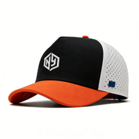 Casquette perforée à 5 panneaux avec perforations laser personnalisées, logo brodé 3D, séchage rapide, casquette de sport, casquette de golf, casquette respirante, vente en gros