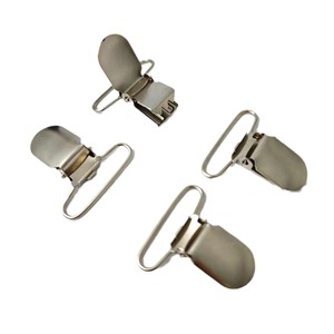 Clips de tirantes en forma de U de pico de pato plateado de acero inoxidable para pantalones al por mayor - Product Image 1