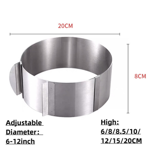 6-12 pouces <span class=keywords><strong>cercle</strong></span> réglable rond gâteau anneau haute cuisson moule Dessert hauteur réglable rétractable Mousse clé métal moule - Product Image 3
