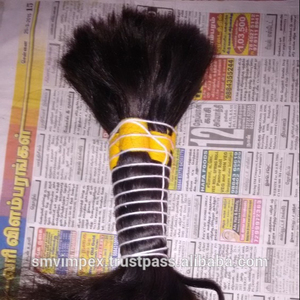 Pelo humano liso a granel indio natural de grado 12A. Pelo crudo a granel natural ondulado. Cabello humano a granel de un donante - Product Image 2