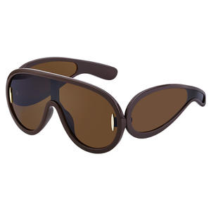Lunettes de soleil sportives pour femmes à grande monture argentée C14, verres en film mercure, protection UV400, résistantes au vent, lentilles PC, vente en gros transfrontalière - Product Image 3