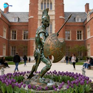 Escultura de Jardín de Estilo Antiguo a Precio de Fábrica, Estatua de Guerrero Espartano de la Antigua Grecia en Bronce de Tamaño Real - Product Image 3