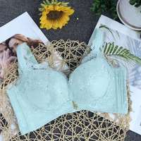 Demi soutien-gorge en dentelle transparente florale Non doublée, soutien-gorge Non rembourré, confort, armature en maille pour femmes