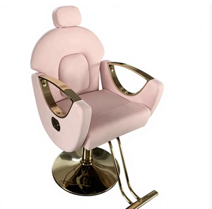 Silla de Barbero Negra Dorada Más Vendida, Silla de Estilismo para Mujeres, Silla de Peluquería y Maquillaje para Salón de Belleza - Product Image 1