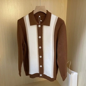 <span class=keywords><strong>Cardigan</strong></span> in Maglia Jacquard, Maglione Casual da Uomo <span class=keywords><strong>Slim</strong></span> <span class=keywords><strong>Fit</strong></span> a Maniche Lunghe Stile Hip Hop - Product Image 1