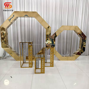 SMOOTH High Quality Rectangle Stainless Steel <b>Backdrop</b> <b>Stand</b> with Gold/Silver Mirror Design for Wedding Decor - Product Image 1