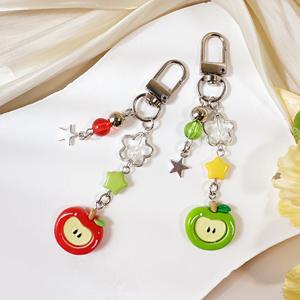 Llavero de Manzana Verde y Roja Navideña, Joyería de Frutas, Cadena para Teléfono Móvil, Decoración para Bolsos, Adornos Colgantes para Libros - Product Image 4