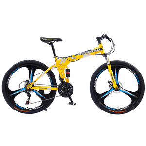 Vélo de montagne pliable multi-vitesses, freins à disque souples, cadre en acier à haute teneur en carbone, roues de 26 pouces pour adultes, tout-terrain - Product Image 1