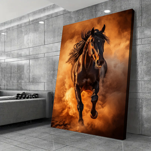Cavalos Correndo no Fogo: Vintage Farm Style Art Printing, Canvas Wall Art Painting, Decoração de Sala, Animais <span class=keywords><strong>Posters</strong></span> - Product Image 2