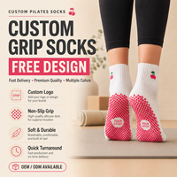 Chaussettes de yoga, pilates et danse pour femmes, chaussettes de yoga tricotées de haute qualité, antidérapantes, en coton respirant et écologiques