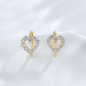 Pendientes de Clip con Diamantes Cultivados en Laboratorio en Oro Amarillo de 18K, Corte Brillante Redondo, Certificados por IGI, Joyería Fina para Mujer - Product Image 1