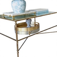 Table basse en verre trempé en acier inoxydable 201