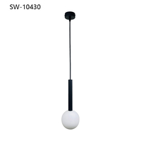 Lustre suspendu en verre sphérique blanc laiteux, style nordique moderne minimaliste, pour chambre à coucher, salle à manger, salon