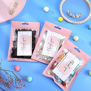 Wholesale Pink Thank You Gold Foil Card <b>Sticker</b> Set Resealable Bag Custom <b>Logo</b> Small Business Packaging Supply Bulk - Product Image 3