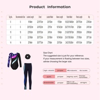 Ensemble justaucorps et leggings de gymnastique pour filles, manches longues, imprimé licorne, strass, rayures métalliques, tenue de danse avec chouchou personnalisé