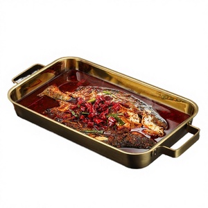 Plat de cuisson rectangulaire en acier inoxydable pour grillades, poisson et service de fête, au design contemporain - Product Image 2