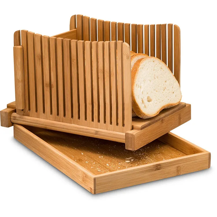 Custom Factory Supply Premium Bamboo Bread Slicer With Knife