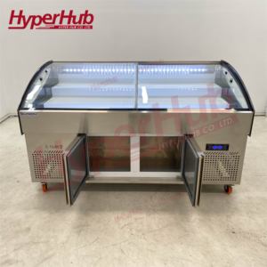 Fabrika Çıkışlı Ticari Merdivenli Buzlu Tezgah Süpermarket ve Restoran Katmanlı Tasarım Deniz Ürünleri Teşhir Dolabı Doğrudan Soğutmalı Dondurucu - Product Image 2