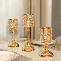 CDOR Bougeoirs en or de luxe en cristal pour décoration de table de mariage, centre de table pour dîner, douche nuptiale et fête