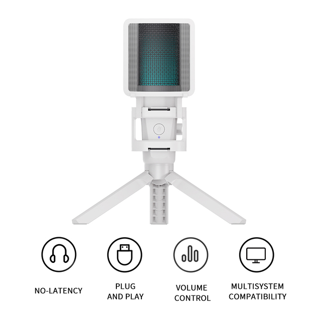 2024 Popular USB Condenser Microphone for Podcasting Recording Live Streaming Gaming Microphones with Stand