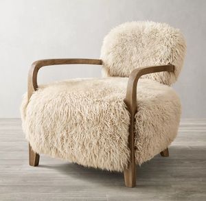 Luxury Outdoor Indoor Sofa Design Home Furniture Wooden Frame Artificial Sheepskin Lounge <strong>Chairs</strong> - Product Image 4
