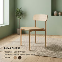 Chaise de salon moderne minimaliste en bois, dossier solide, empilable, mobilier de maison