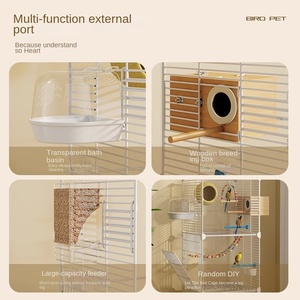 Gabbia per Uccelli Xuanfeng Peony Luxury Villa, in Metallo Solido, Nuova Gabbia Speciale per Piccoli Pappagalli e Storni, Ecologica - Product Image 2