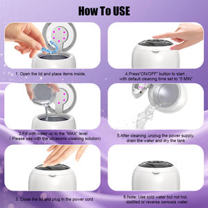 อุปกรณ์ทำความสะอาดรีเทนเนอร์แบบอัลตราโซนิก ความจุขนาดใหญ่ 210 มล. บรรจุในกล่อง พร้อมหลอดไฟยูวี 6 ดวง วัสดุเกรดอาหารสำหรับการดูแลฟันปลอม - Product Image 5