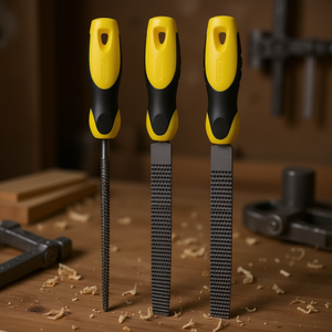 Juego de 3 raspadores con mangos ergonómicos para trabajar con metal y madera en tareas de modelado y acabado. - Product Image 3