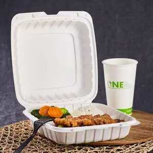 Fast Food da asporto contenitori monouso per pranzo forno e microonde 3 In 1 plastica polistirolo contenitori per alimenti con coperchi