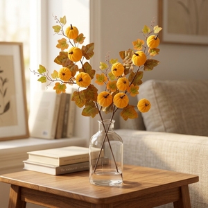 Composizione floreale decorativa con zucca simulata, foglia d'acero <span class=keywords><strong>e</strong></span> girasole, zucca in velluto, decorazione per il Festival del Raccolto <span class=keywords><strong>e</strong></span> il Ringraziamento - Product Image 5