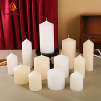 Bougie cylindrique blanche ivoire européenne de différentes tailles Molly Glory pour hôtel de mariage, bougie sans fumée, romantique pour hôtel de mariage