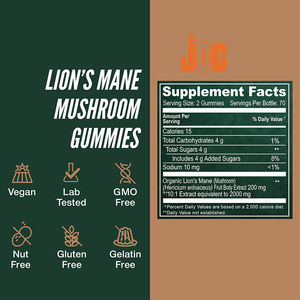 Gomitas de Melena de León para Mujeres y Hombres, Apoyo Cognitivo y de la Memoria, Gomitas Veganas de Suplemento de Melena de León, OEM - Product Image 6