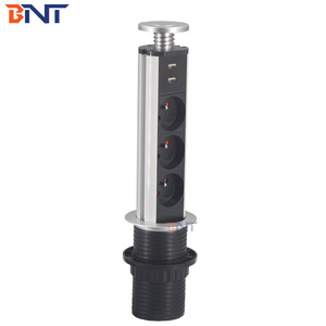 Prise de courant escamotable verticale BNT pour plan de travail de <span class=keywords><strong>cuisine</strong></span> avec chargeur USB rapide et prise personnalisable - Product Image 1