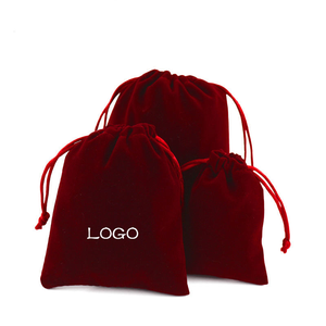 Custom Logo <b>Knitted</b> Velvet Drawstring <b>Bag</b> Wear‑Resistant Flexible Pouch for Cosmetic Jewelry Wholesale - Product Image 2