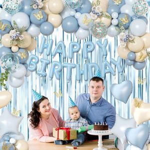 Decorazioni Personalizzate per Feste di <span class=keywords><strong>Compleanno</strong></span> con Striscione '<span class=keywords><strong>Buon</strong></span> <span class=keywords><strong>Compleanno</strong></span>', Palloncini in Foil, Frange a Farfalla per <span class=keywords><strong>Compleanno</strong></span> di Ragazzi - Product Image 4