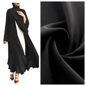 Moda vendita calda Dubai musulmano morbido poliestere seta Chiffon Nida Zoom Crepe Crinkle puro tessuto Chiffon per Hijab