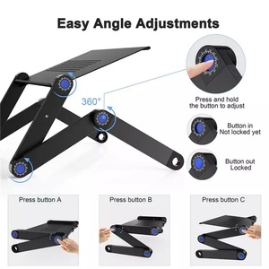 Leadingplus réglable Portable en alliage d'aluminium support pour ordinateur portable pliable en métal support de Table pour ordinateur portable Support de bureau pour lit - Product Image 4