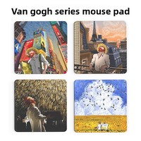 Tapis de Souris Créatif en Silicone Épaissi pour Bureau, Protection Poignet Personnalisée Van Gogh Peinture à l'Huile, Vente en Gros