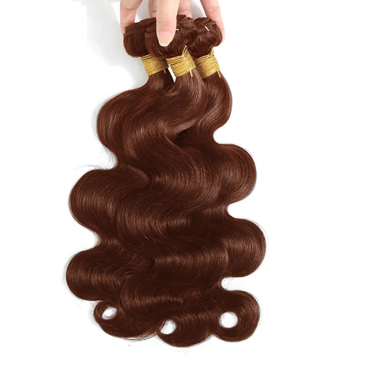 Raw Indian Hair Raw Indian Body Wave Bundles Human Hair Bundles Remy Hair Extension Apple Girl Virgin Cuticle Aligned Hair #4 Color